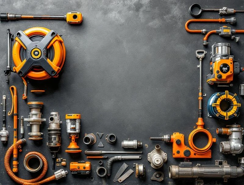 Sewer line repair equipment including pipe-burster, locator, and HDPE coil