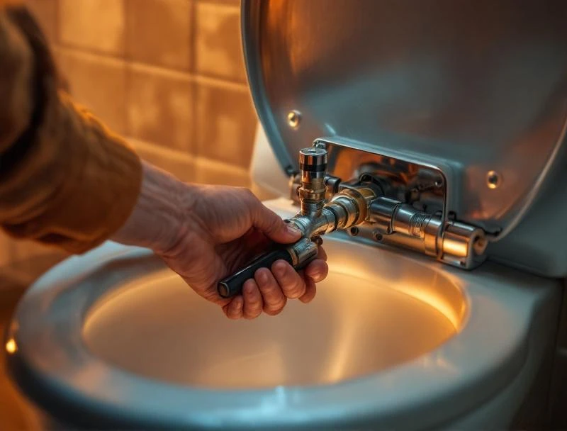 Fill valve replacement inside toilet tank during Tulsa repair service