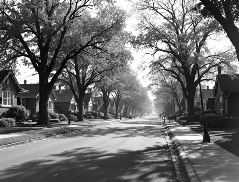 Brookside Tulsa residential street with 1940s-50s homes